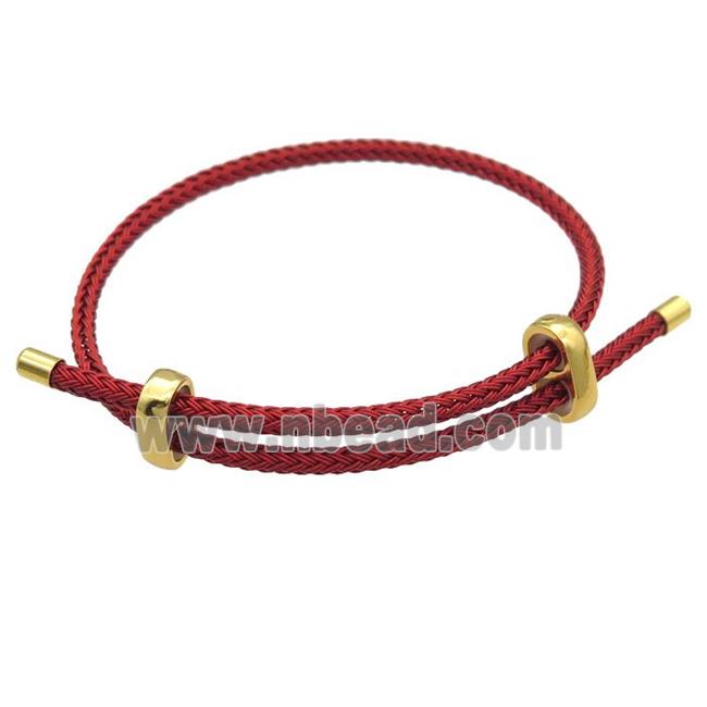 red Tiger Tail Steel Bracelet, adjustable