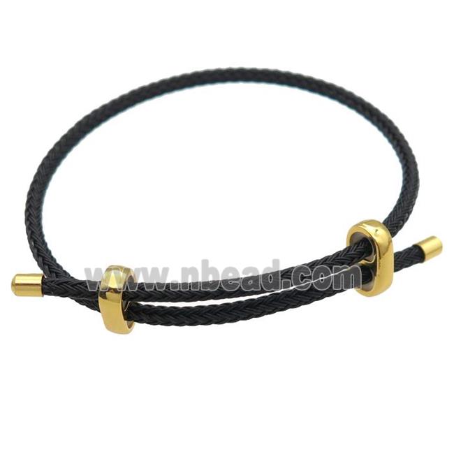 black Tiger Tail Steel Bracelet, adjustable