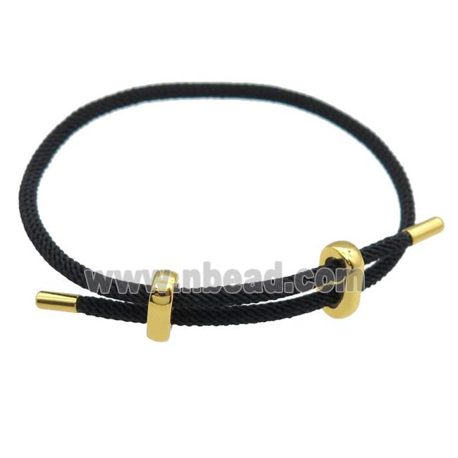 black nylon wire Bracelet, adjustable