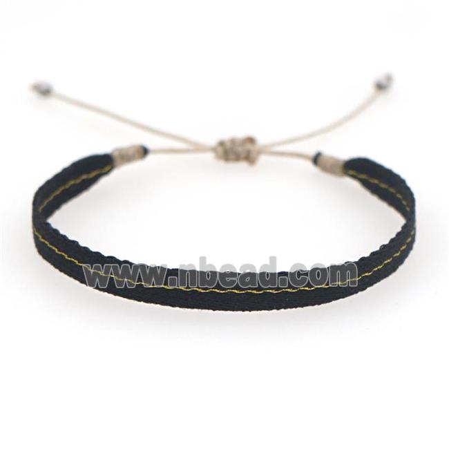 Handmade braid Bracelet, adjustable, black