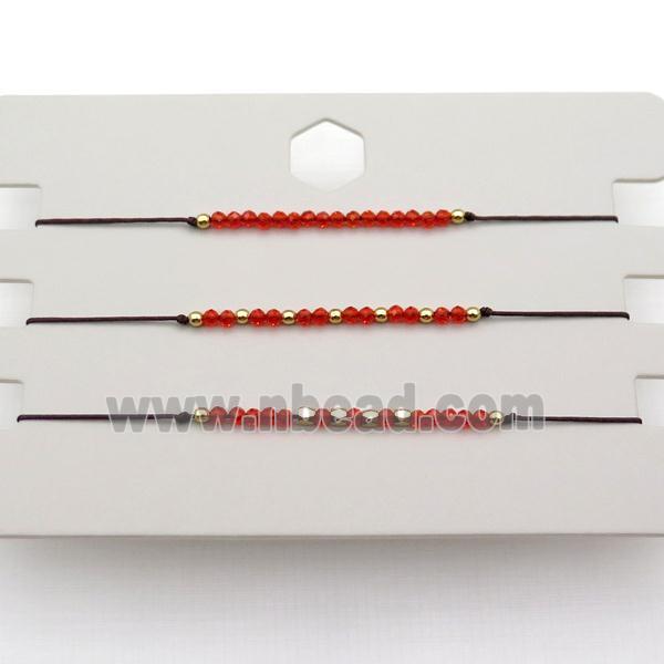 Red Cubic Zircon Bracelet Adjustable