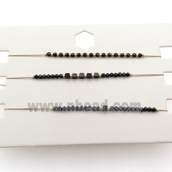 Black Spinel Bracelet Adjustable