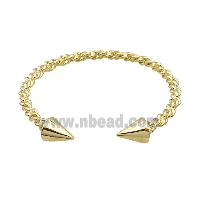 Copper Bangle Pave Gold Plated