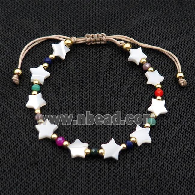 Pearlized Shell Bracelet Star Adjustable