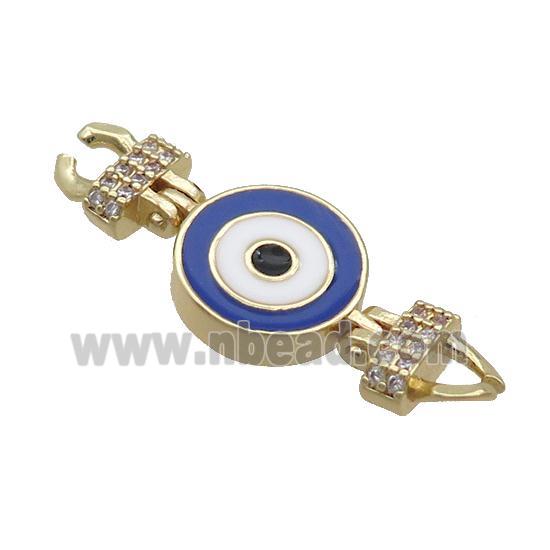 Copper Connectore Pave Zircon Enamel Eye Gold Plated