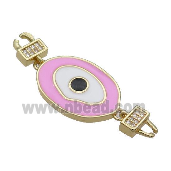 Copper Connectore Pave Zircon Enamel Eye Gold Plated