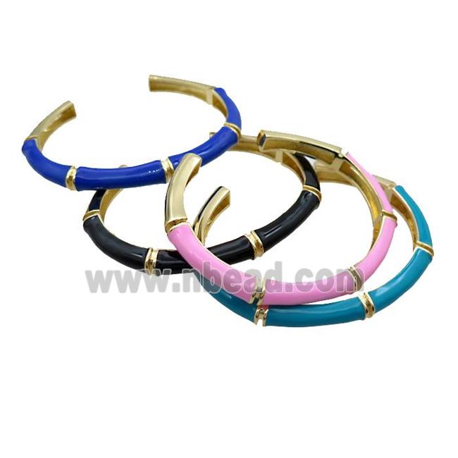 Copper Bangle Enamel Gold Plated Mixed