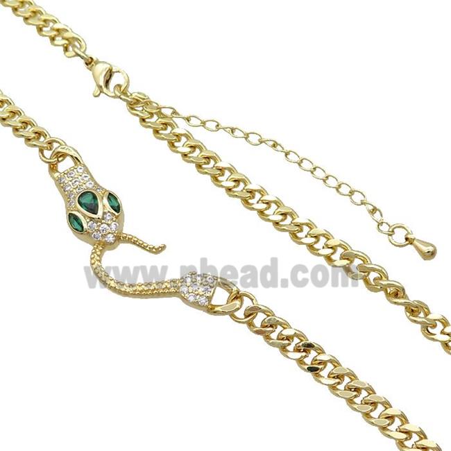 Copper Necklace Chain Snake Gold Plated