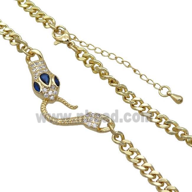 Copper Necklace Chain Snake Gold Plated