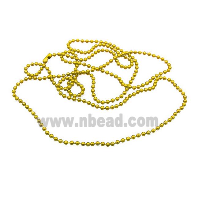 Copper Ball Chains For Necklace Yellow Lacquered