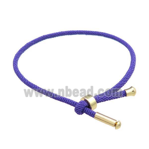 Purple Nylon Bracelet Adjustable