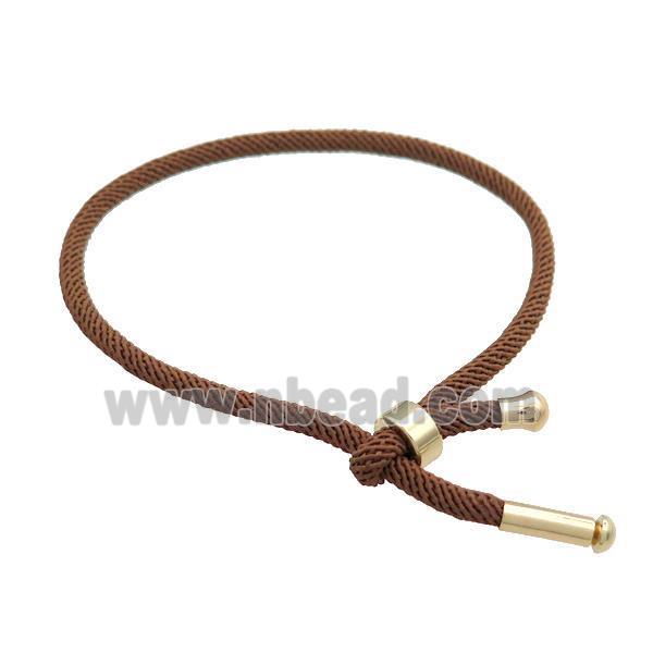 Nylon Bracelet Adjustable Brown