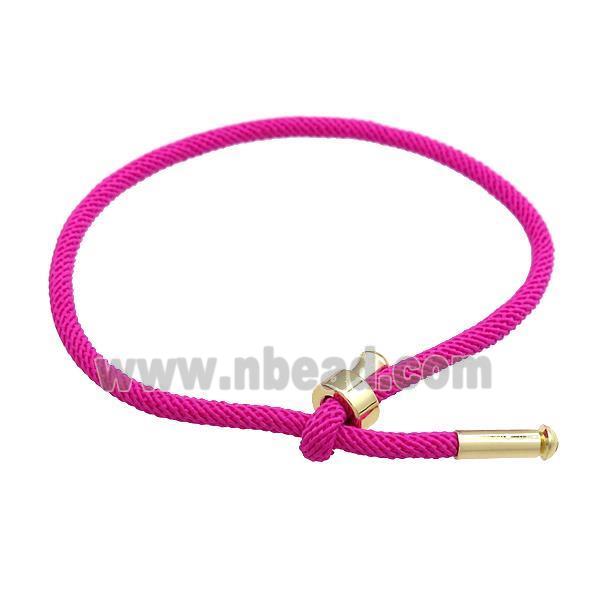 Hotpink Nylon Bracelet Adjustable