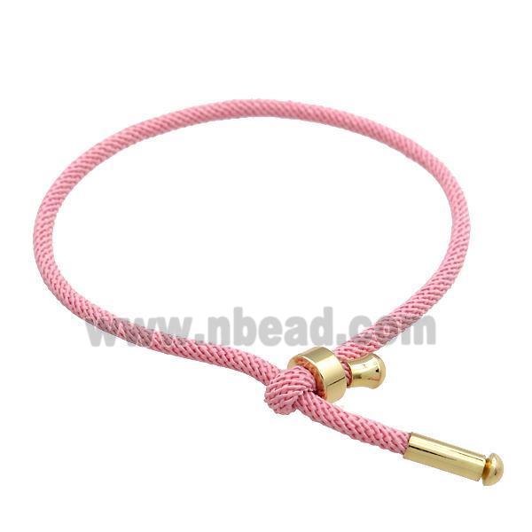 Pink Nylon Bracelet Adjustable