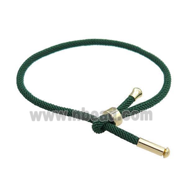 Nylon Bracelet Adjustable Dark Green