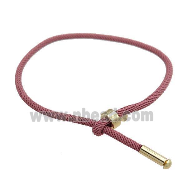 Nylon Bracelet Adjustable Light Maroon Red