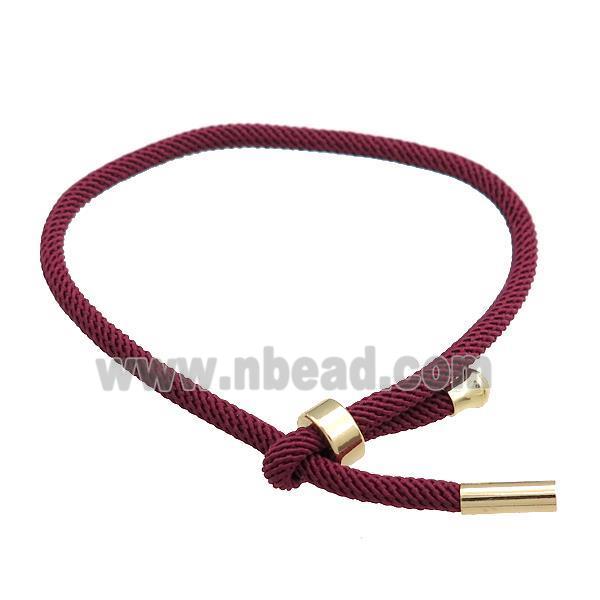 Nylon Bracelet Adjustable Maroon Red