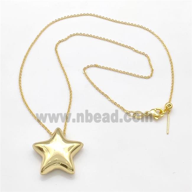 Copper Necklace Star Gold Plated