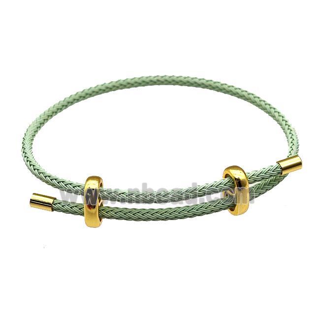 Mint Green Tiger Tail Steel Bracelet Adjustable