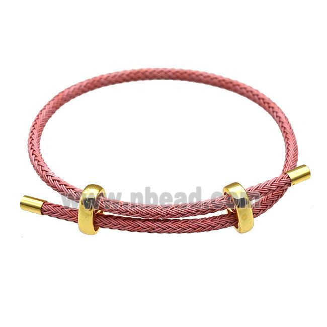 Pink Tiger Tail Steel Bracelet Adjustable