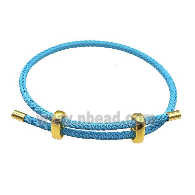 Aqua Tiger Tail Steel Bracelet Adjustable