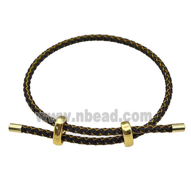 Black Golden Tiger Tail Steel Bracelet Adjustable