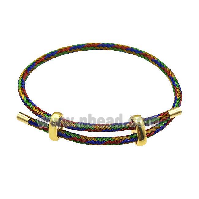 Tiger Tail Steel Bracelet Multicolor adjustable
