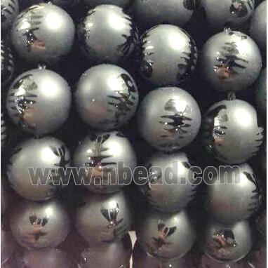 round matte black Agate Beads