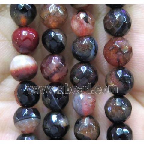 orange druzy agate beads, faceted round