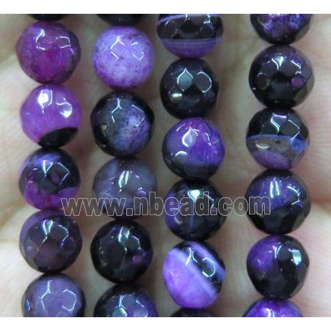 purple druzy agate beads, faceted round