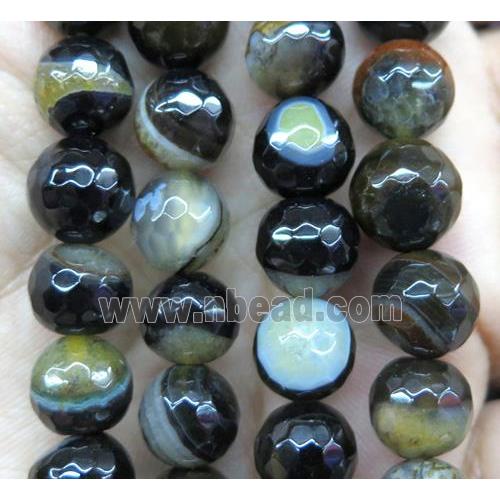 yellow druzy Agate beads, faceted round