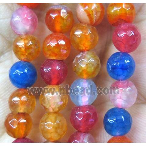 mix Agate bead, faceted round