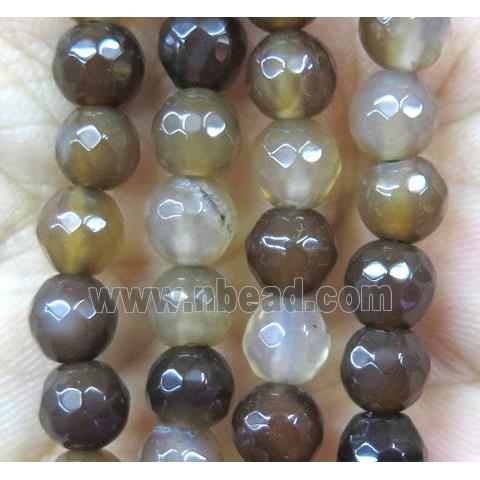 coffee Agate bead, faceted round