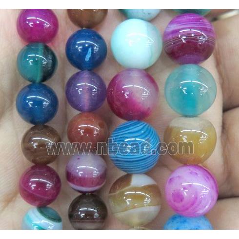 round striped agate beads, mix color