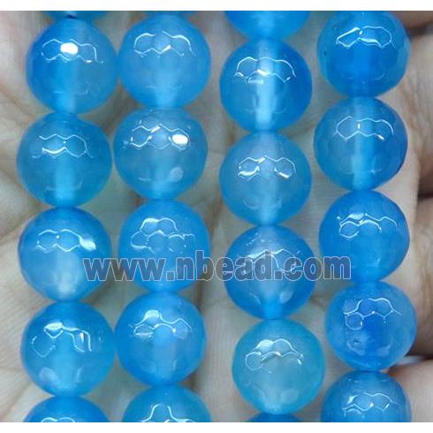 skyblue agate bead, faceted round