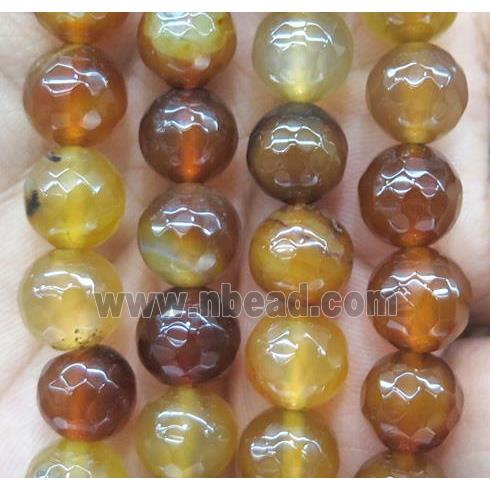 yellow coffee agate bead, faceted round
