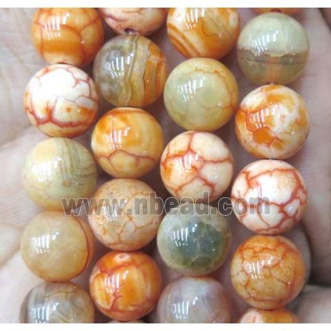 round orange Fire Agate beads