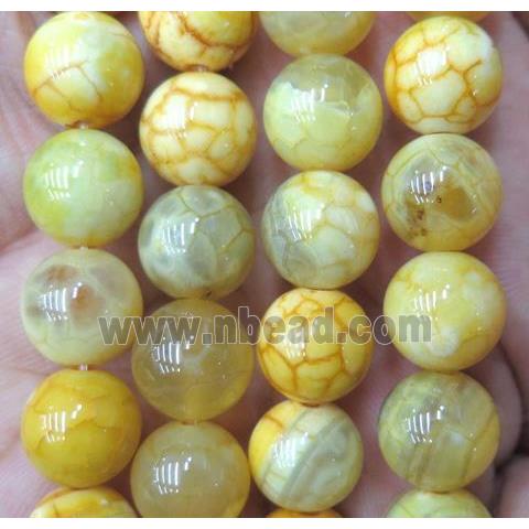 round yellow Fire Agate beads