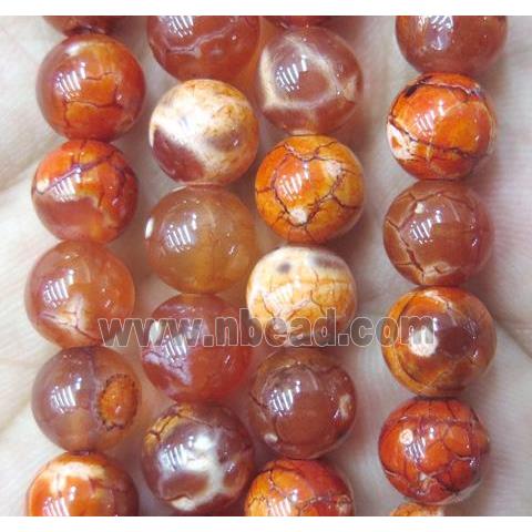 round red Fire Agate beads