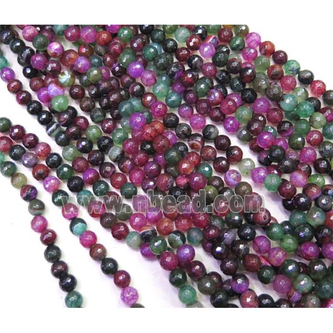mixcolor agate beads, faceted round