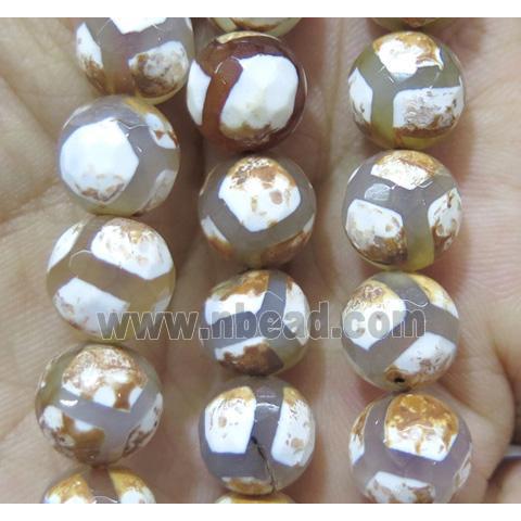 Tibetan agate beads, faceted round