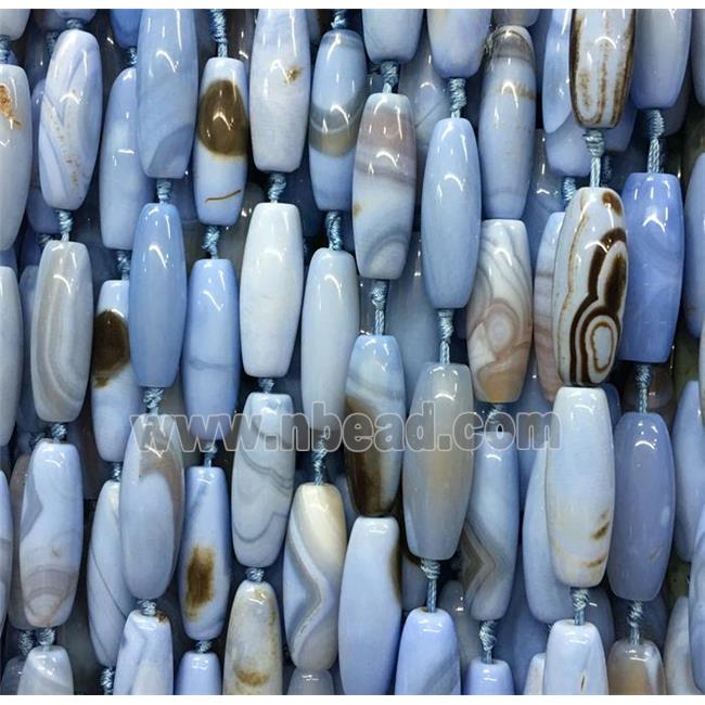 tibetan agate rice beads, blue