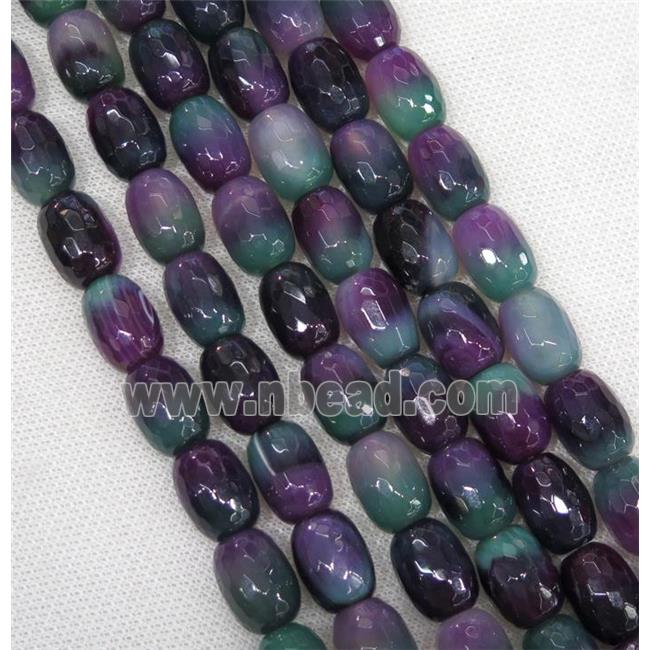 Agate beads, faceted barrel