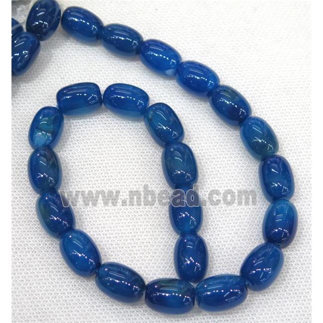 blue Agate barrel Beads