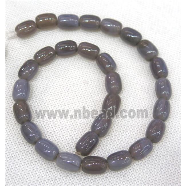 gray Agate barrel Beads