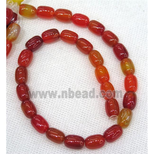 orange Agate barrel Beads