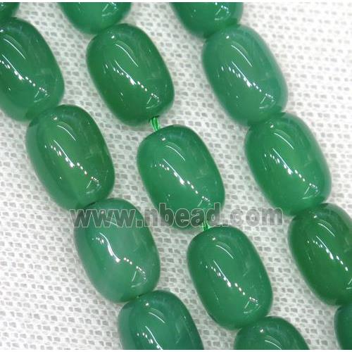 green Agate barrel Beads