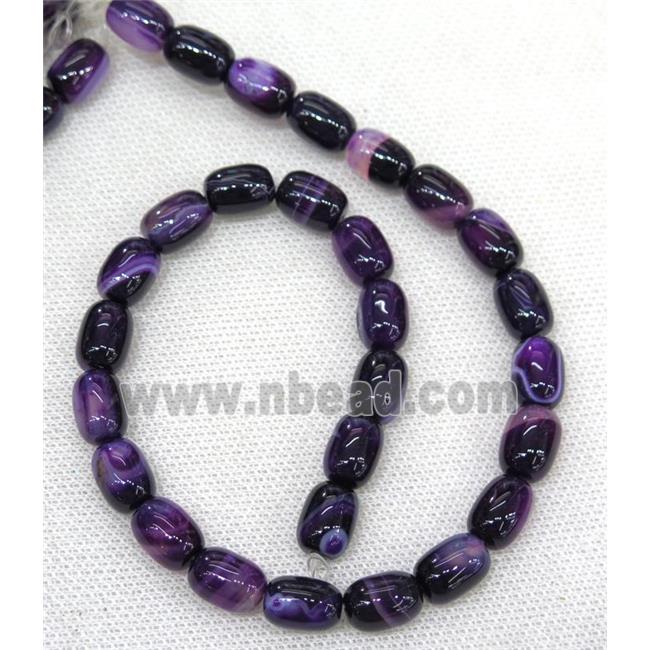 purple Agate barrel Beads