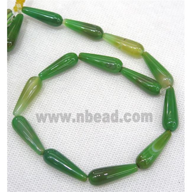 green Agate teardrop beads