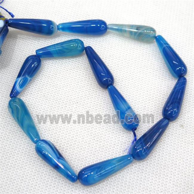 blue Agate teardrop beads